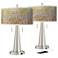 Seeds Of Spring Vicki Brushed Nickel USB Table Lamps Set of 2