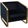 1_Seeley Chair Black Velvet - Hardwood Frame - Brushed Gold Metal Legs