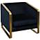 Seeley Chair Black Velvet - Hardwood Frame - Brushed Gold Metal Legs