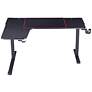 Seelly 65"W Black Metal Gaming Desk with Built-in Outlets