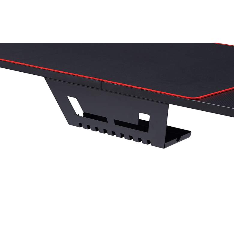 Image 5 Seelly 65"W Black Metal Gaming Desk with Built-in Outlets more views
