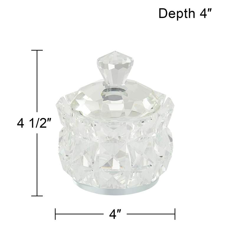 Image 5 Seely 4 1/2 inch Round Clear Glass Jewelry Box with Lid more views