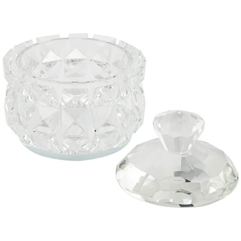 Image 3 Seely Round Clear Glass Jewelry Boxes with Lid Set of 2 more views