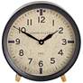 Seigel Matte Black 11 3/4" Wide Round Table Clock