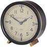 Seigel Matte Black 11 3/4" Wide Round Table Clock