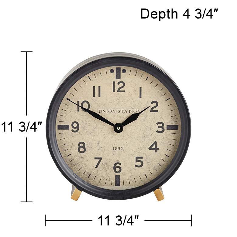 Image 5 Seigel Matte Black 11 3/4 inch Wide Round Table Clock more views