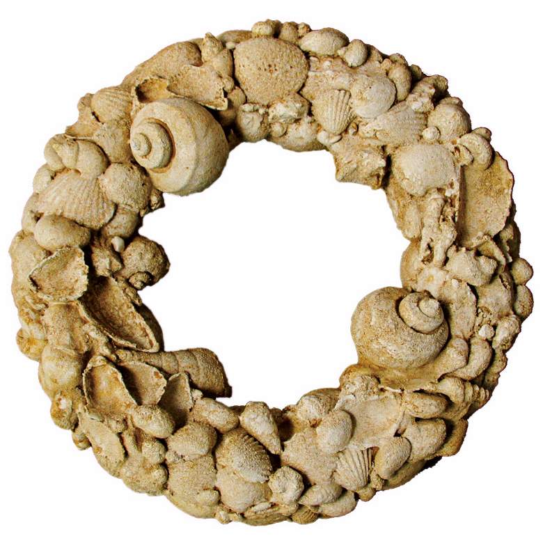 Image 1 Seine Natural Stone Shell 15 inch Wide Outdoor Wreath