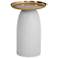 Sela 21" Brass and White Scatter Table