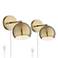 Selena Brass Sphere Shade Plug-In LED Wall Lamps Set of 2