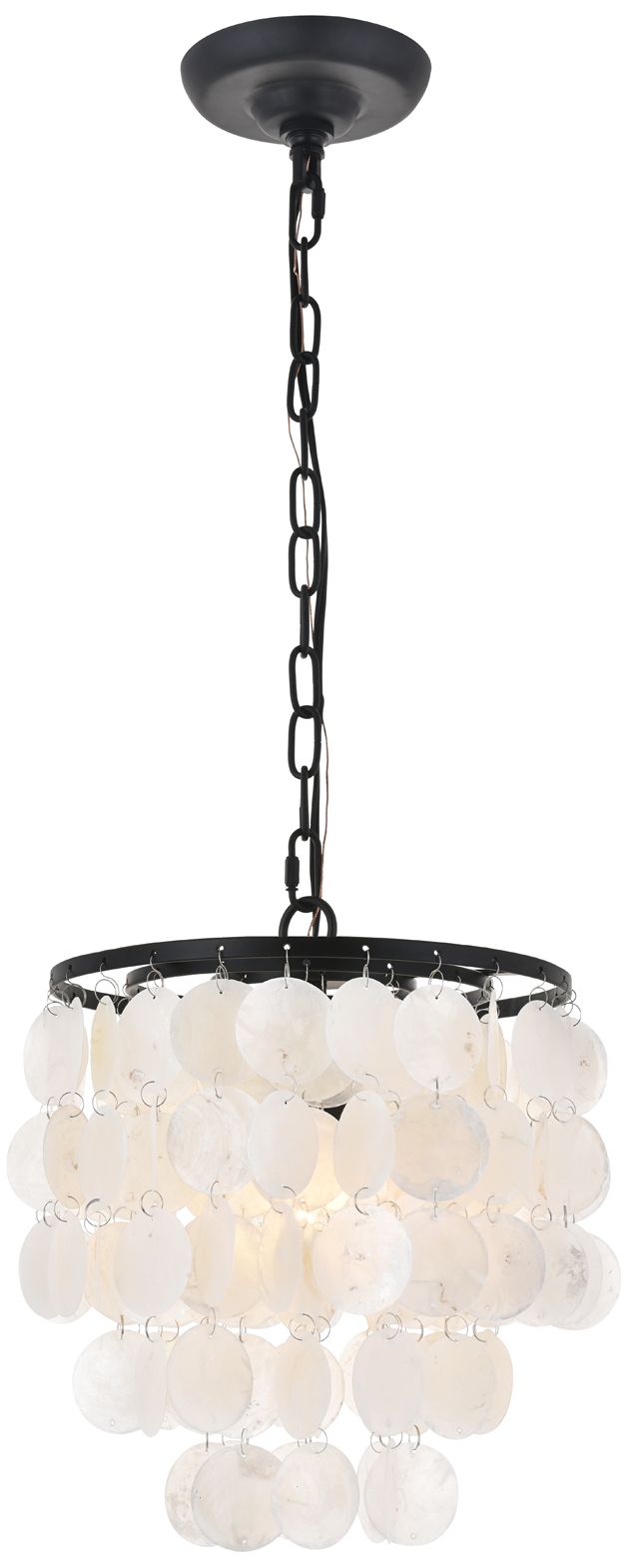 Image 2 Selene 10" Wide Black and White Shell Mini Pendant