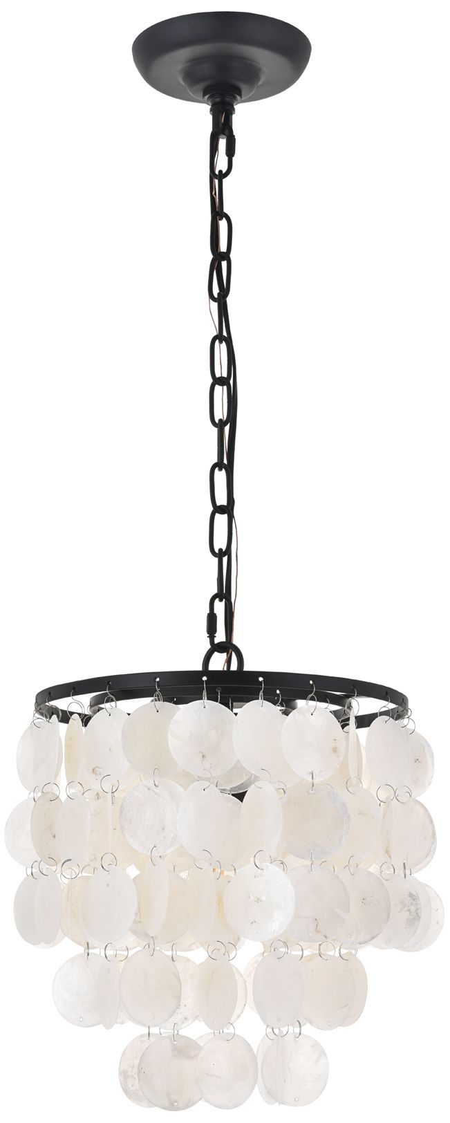 Image 4 Selene 10" Wide Black and White Shell Mini Pendant more views