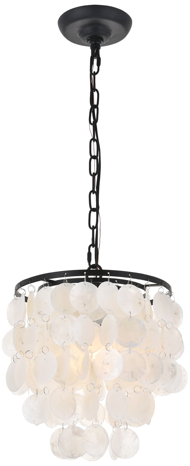 Image 5 Selene 10" Wide Black and White Shell Mini Pendant more views