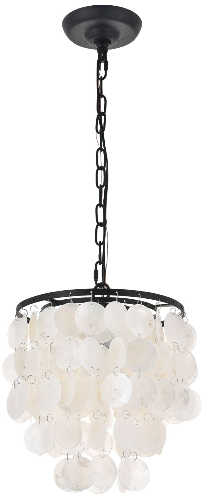 Image 6 Selene 10" Wide Black and White Shell Mini Pendant more views