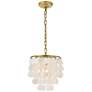 2_Selene 10" Wide Brass and Cascading Shell Mini Pendant