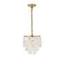 6_Selene 10" Wide Brass and Cascading Shell Mini Pendant more views