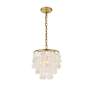 7_Selene 10" Wide Brass and Cascading Shell Mini Pendant more views
