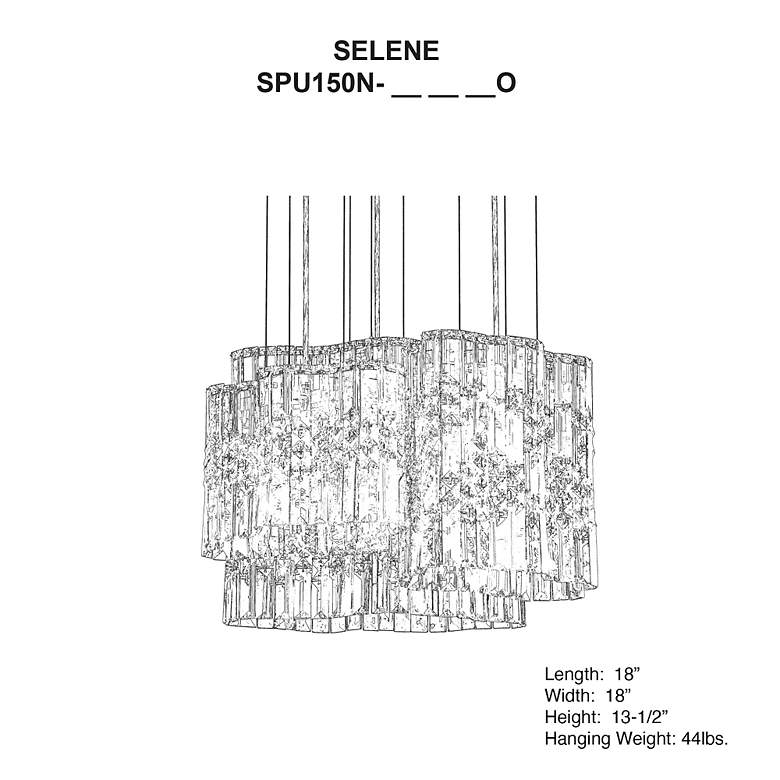 Image 6 Selene 13.5"H x 18"W 6-Light Crystal Pendant in Polished Stainles more views