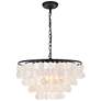 3_Selene 20" Wide Black Cascading Shell 4-Light Pendant
