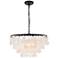 Selene 20" Wide Black Cascading Shell 4-Light Pendant