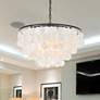 2_Selene 20" Wide Black Cascading Shell 4-Light Pendant