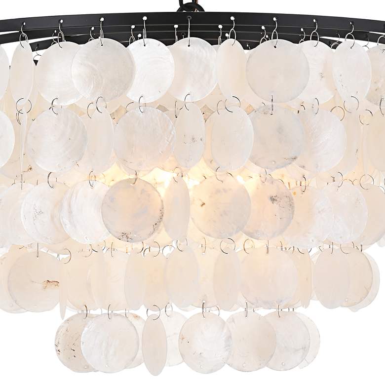 Image 4 Selene 20" Wide Black Cascading Shell 4-Light Pendant more views