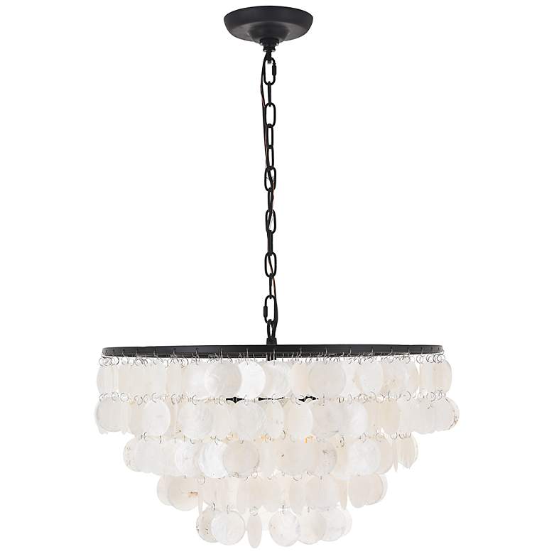 Image 7 Selene 20" Wide Black Cascading Shell 4-Light Pendant more views