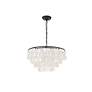 Selene 20" Wide Black Cascading Shell 4-Light Pendant in scene