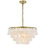 3_Selene 20" Wide Brass Cascading Shell 4-Light Pendant