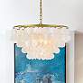 2_Selene 20" Wide Brass Cascading Shell 4-Light Pendant