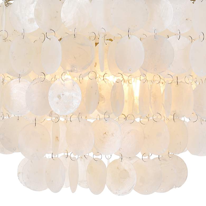 Image 4 Selene 20" Wide Brass Cascading Shell 4-Light Pendant more views