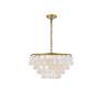 5_Selene 20" Wide Brass Cascading Shell 4-Light Pendant more views