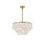 7_Selene 20" Wide Brass Cascading Shell 4-Light Pendant more views