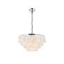 6_Selene 20" Wide Chrome Cascading Shell 4-Light Pendant more views