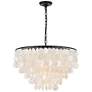3_Selene 25 1/2" Wide Black Cascading Shell 6-Light Pendant
