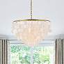 2_Selene 25 1/2" Wide Brass Cascading Shell 6-Light Pendant