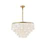 5_Selene 25 1/2" Wide Brass Cascading Shell 6-Light Pendant more views