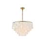 6_Selene 25 1/2" Wide Brass Cascading Shell 6-Light Pendant more views