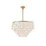 7_Selene 25 1/2" Wide Brass Cascading Shell 6-Light Pendant more views