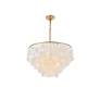 Selene 25 1/2" Wide Brass Cascading Shell 6-Light Pendant in scene