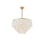 Selene 25 1/2" Wide Brass Cascading Shell 6-Light Pendant in scene