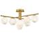 Selene 30" Wide Lacquered Brass 9-Light Ceiling Light
