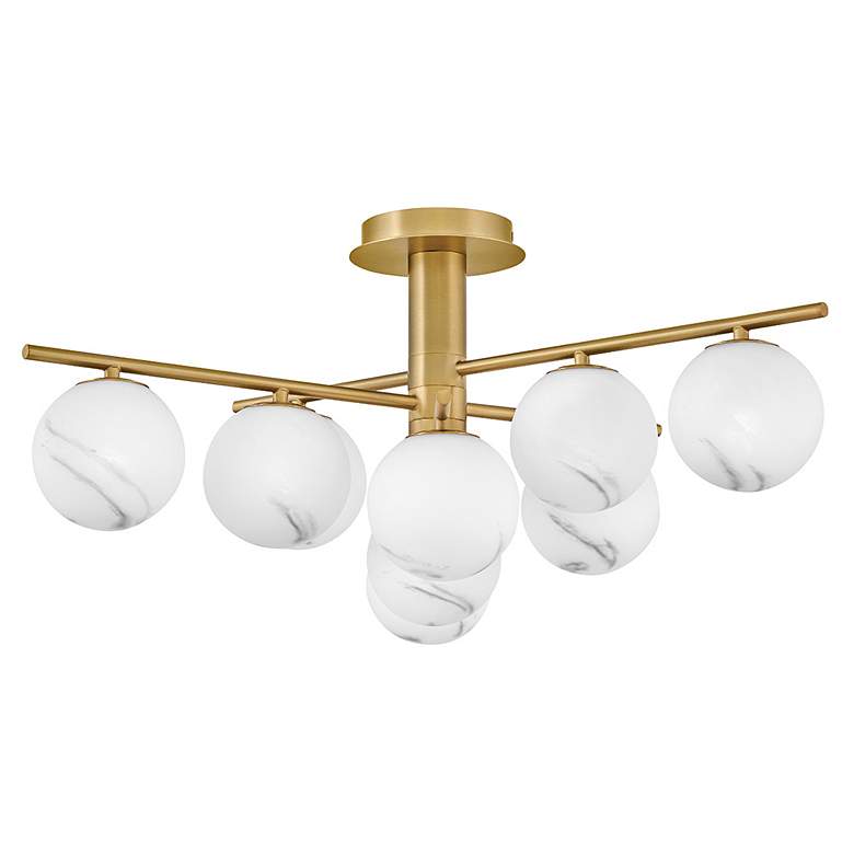 Image 2 Selene 30" Wide Lacquered Brass 9-Light Ceiling Light more views