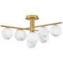 2_Selene 30" Wide Lacquered Brass 9-Light Ceiling Light more views