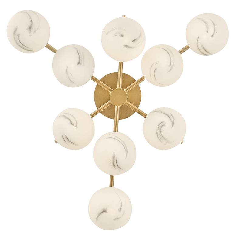 Image 5 Selene 30" Wide Lacquered Brass 9-Light Ceiling Light more views