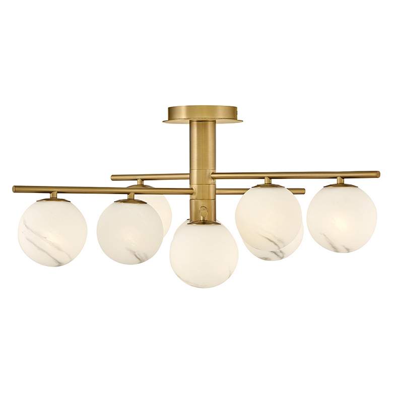 Image 6 Selene 30" Wide Lacquered Brass 9-Light Ceiling Light more views