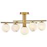 6_Selene 30" Wide Lacquered Brass 9-Light Ceiling Light more views