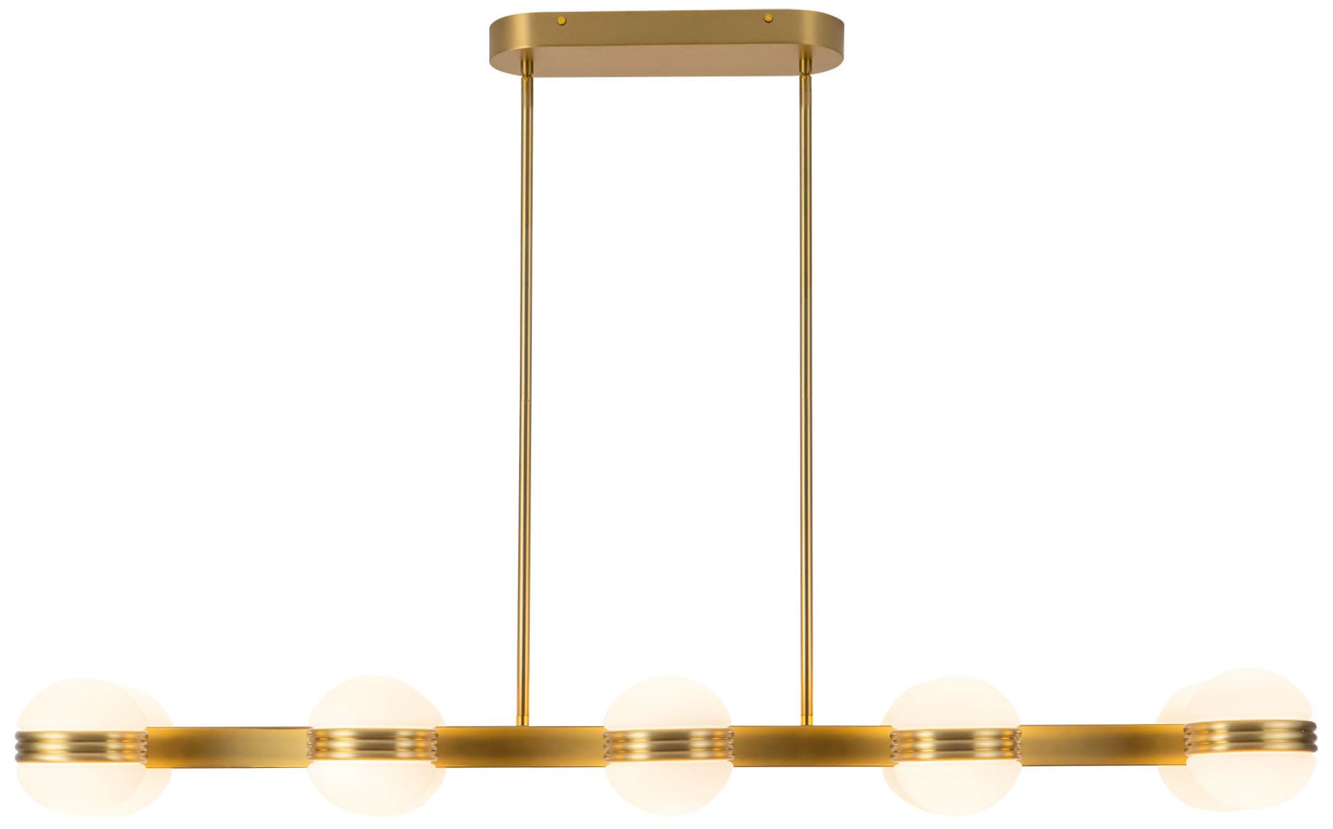 Image 2 Selene 4-ft Brushed Gold dimmable LED Linear Pendant