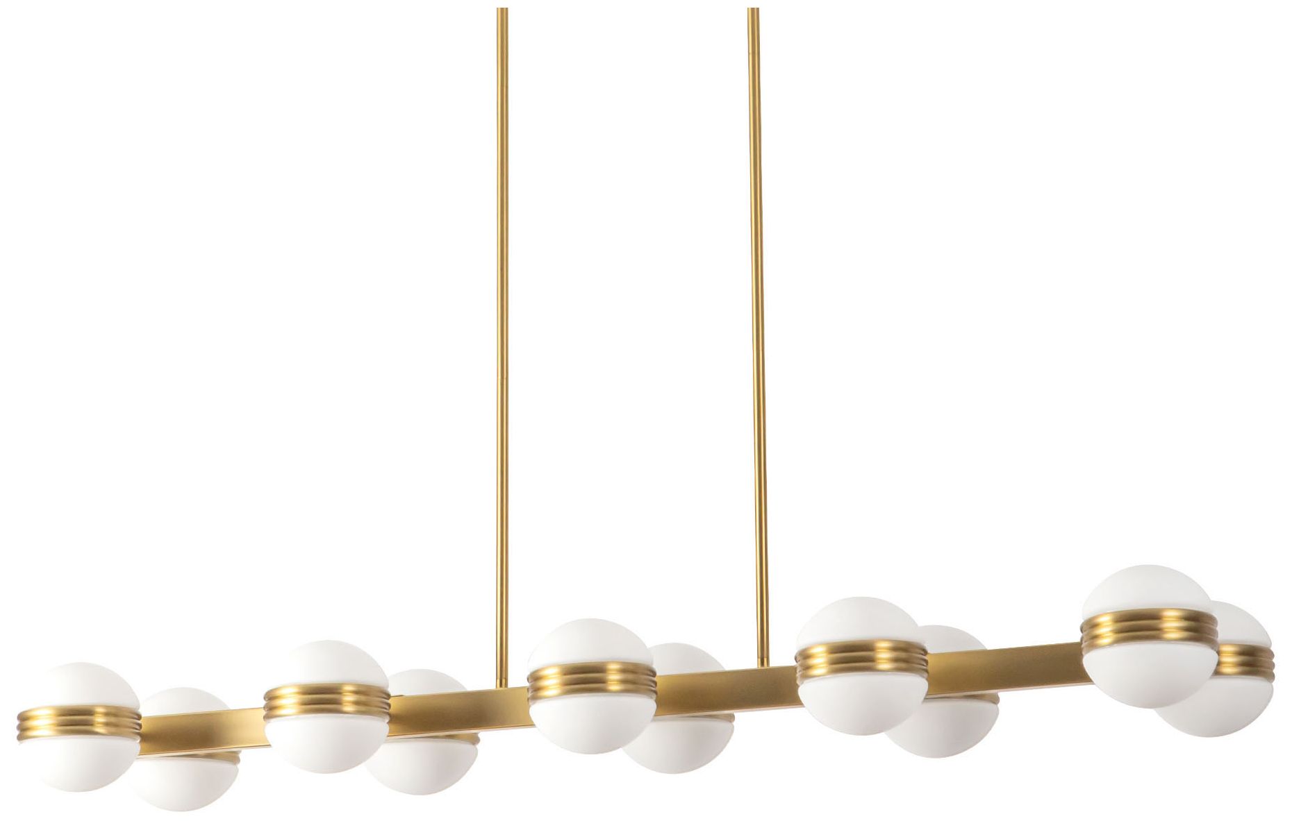 Image 3 Selene 4-ft Brushed Gold dimmable LED Linear Pendant more views