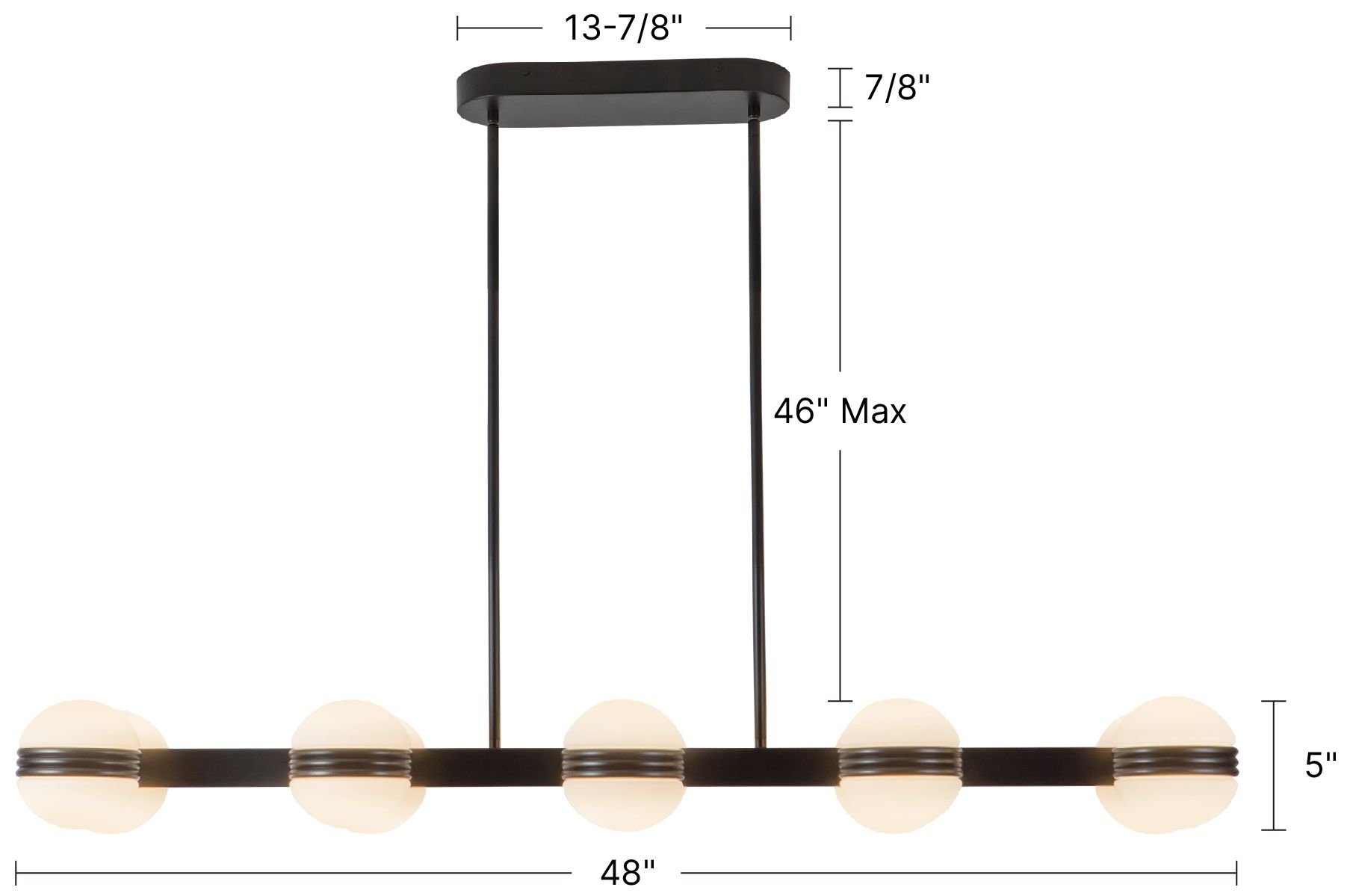 Image 7 Selene 4-ft Brushed Gold dimmable LED Linear Pendant more views
