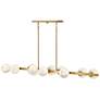 Selene 55" Wide Lacquered Brass 10-Light Linear Chandelier